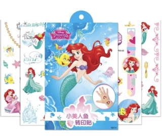Dětské dočasné tetování - DISNEY PRINCEZNY - ARIEL MALÁ MOŘSKÁ VÍLA - 4 ks