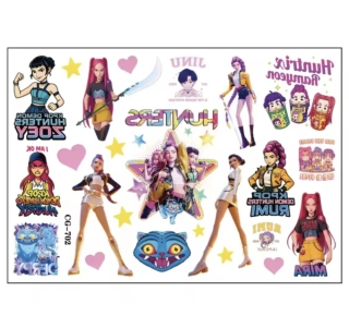 Dětské dočasné tetování - KPOP DEMON HUNTERS - KPOP LOVKYNĚ DÉMONŮ (B)