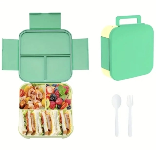 Svačinový box s příborem - LUNCH BOX - ZELENÝ