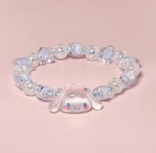 Korálkový náramek na gumičce - SANRIO - CINNAMOROLL