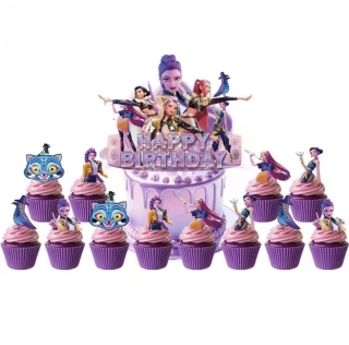 Set dekorací na dort a muffiny - TOPPER KPOP - 25 ks