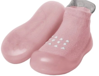 Barefoot ponožky s podrážkou - RŮŽOVÉ (9-12m)