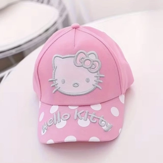 Dětská kšiltovka s motivem Hello Kitty a puntíky - SVĚTLE RŮŽOVÁ (3-8 let)