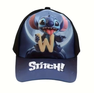 Dětská kšiltovka – Stitch s písmenem W - MODRÁ (4-8 let)
