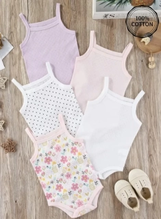 Prodyšné dětské body na ramínka – 100% bavlna - BÍLÉ - (18-24 m)