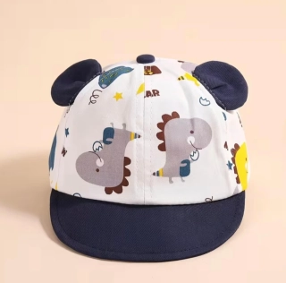 Dětská kšiltovka s oušky a dinosaury - BEAR & DINO - MODRÁ (3-10 m)